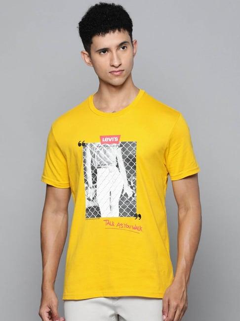 levi's goldenrod yellow printed t-shirt