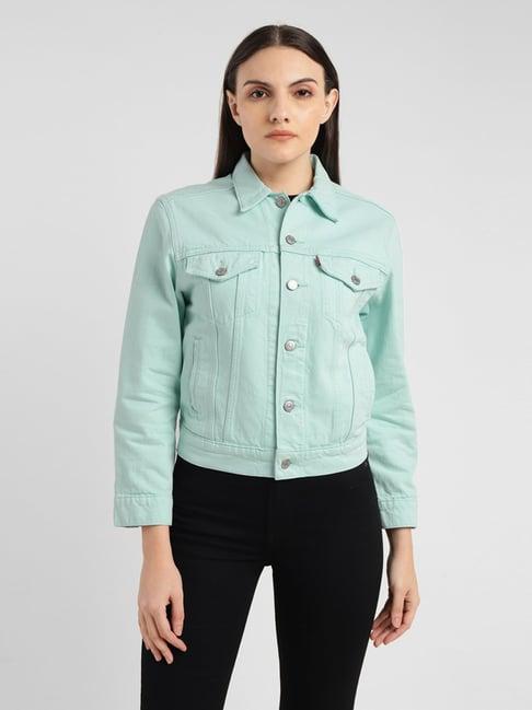 levi's green cotton relaxed fit jacket