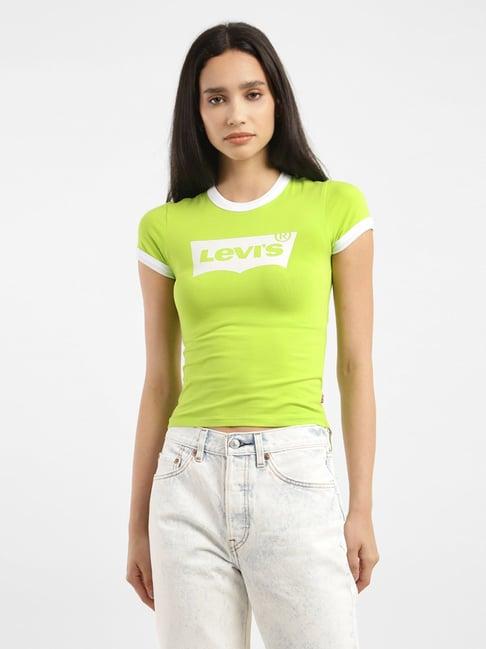 levi's green printed t-shirt