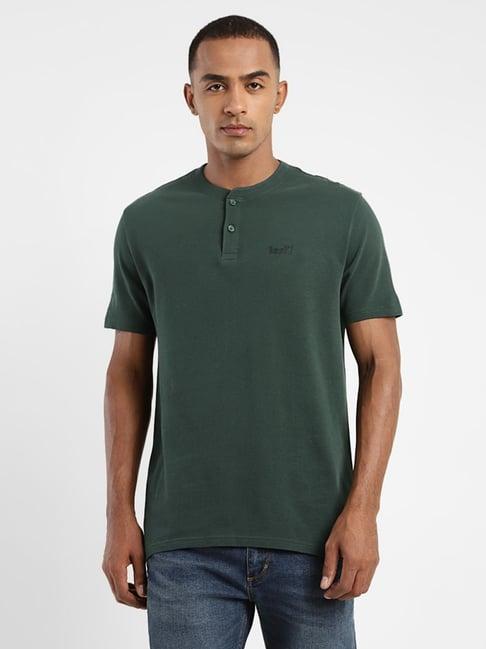 levi's green pure cotton regular fit t-shirt