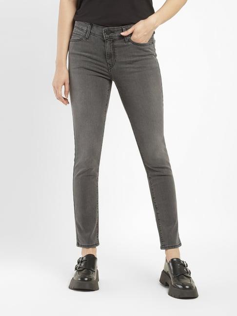 levi's grey blended skinny fit mid rise jeans