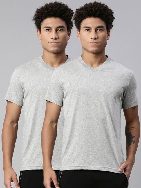 levi's grey cotton regular fit t-shirt - pack of 2