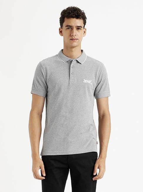 levi's grey slim fit polo t-shirt