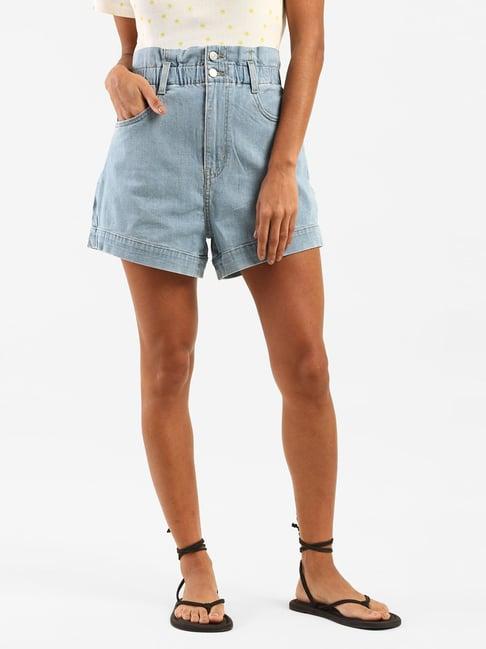 levi's light blue high rise shorts