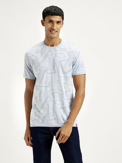 levi's light blue regular fit printed t-shirt