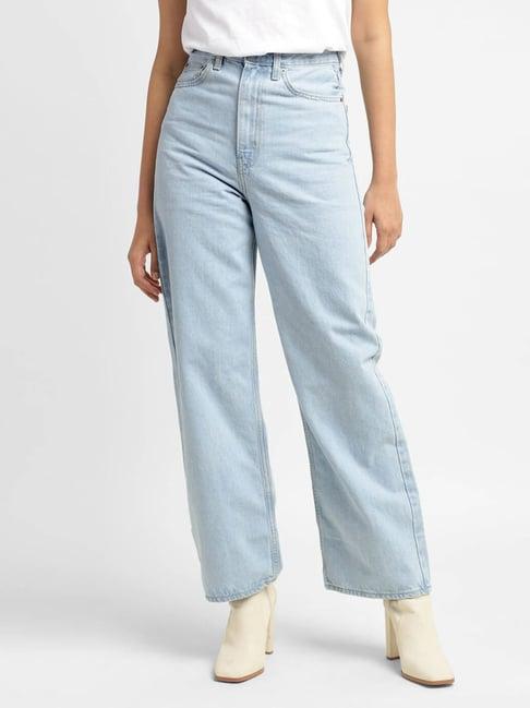 levi's light blue relaxed fit high rise jeans