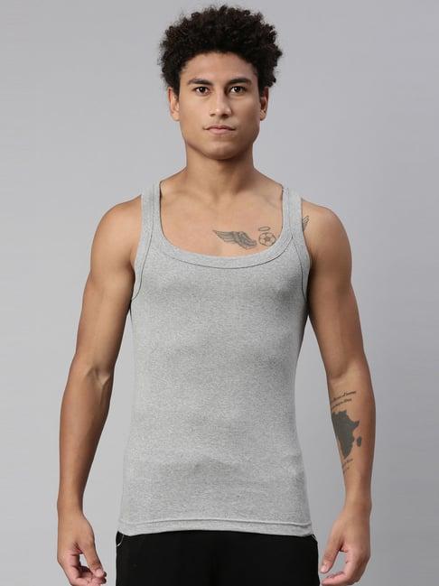 levi's light grey melange cotton vest