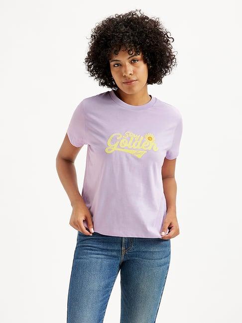 levi's light purple graphic print t-shirt