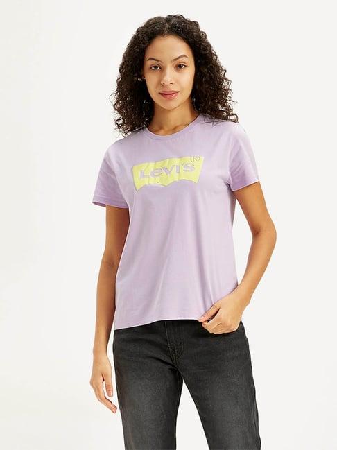 levi's light purple logo print t-shirt