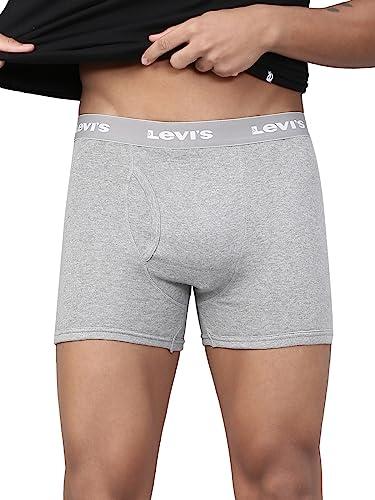 levi's men's 100 ca regular solid boxer (001-boxer brief-lt gmel-p1 grey melange_xl)