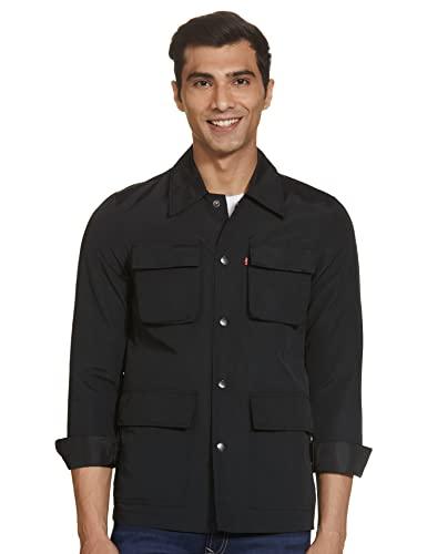 levi's men's a-line coat jacket black jet black l