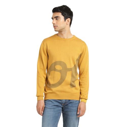 levi's men's cotton casual pullover sweater (16371-0213_yellow