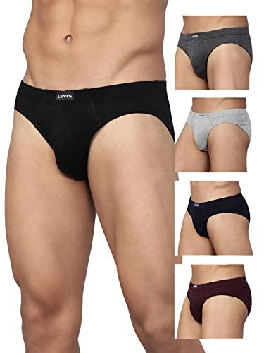 levi's men's cotton modern regular fit solid brief (pack of 5) (#011-brief-asst-p5_assorted_xl)