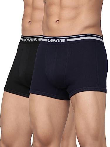 levi's men's cotton style #003 comfort regular fit solid trunk (pack of 2) (#003-trunk-blk/navy-p2_black, navy_s)