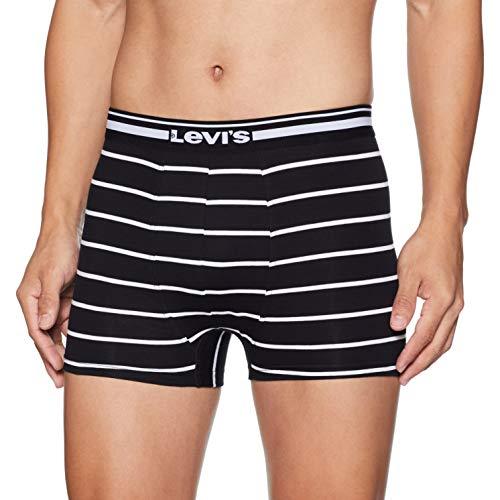 levi's men's cotton trunks (pack of 1) (#006-trunk-st-2-p1_black/white_s_striper-2 (black/white)_s)