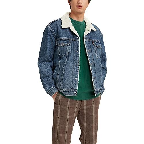 levi's men's sherpa trucker jacket, (new) television - medium indigo, small