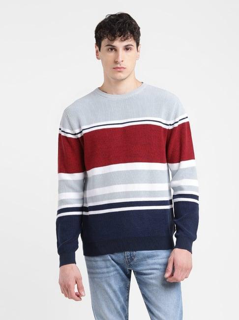 levi's multicolored cotton regular fit colour block sweater