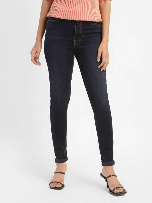 levi's navy skinny fit mid rise jeans