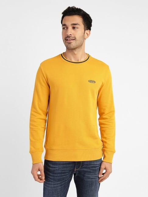 levi's nugget gold yellow regular fit sweatshirts
