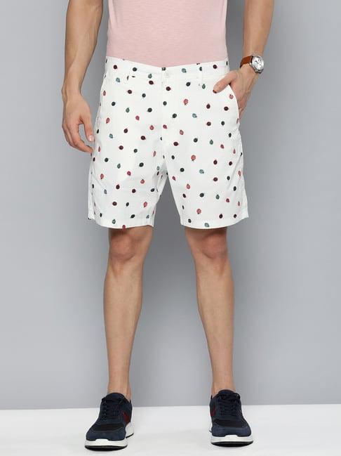 levi's off white comfort fit floral print shorts