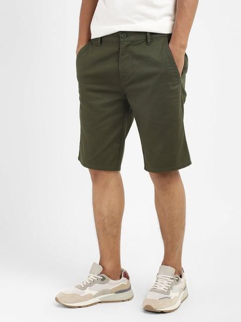 levi's olive tapered fit shorts