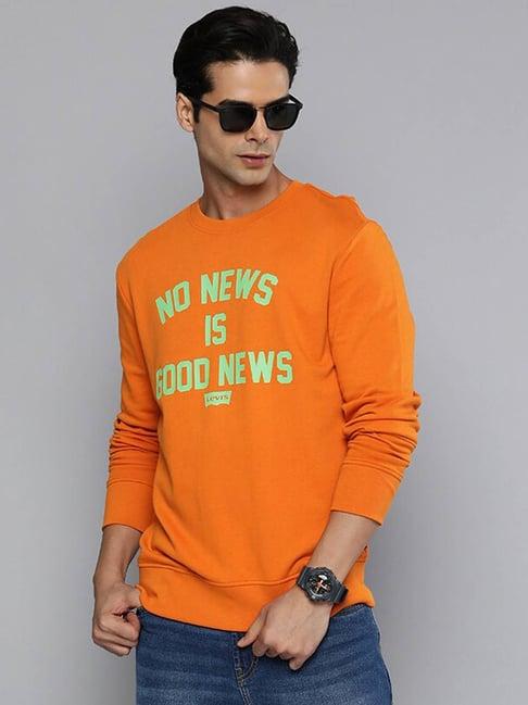 levi's orange graphic print t-shirt