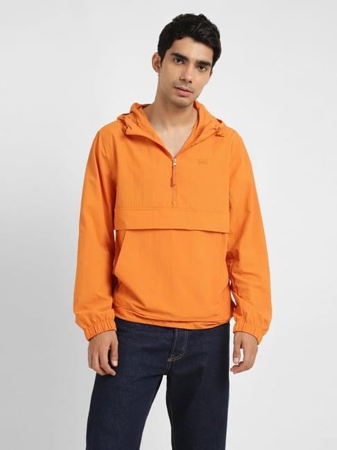 levi's orange regular fit hooded jacket
