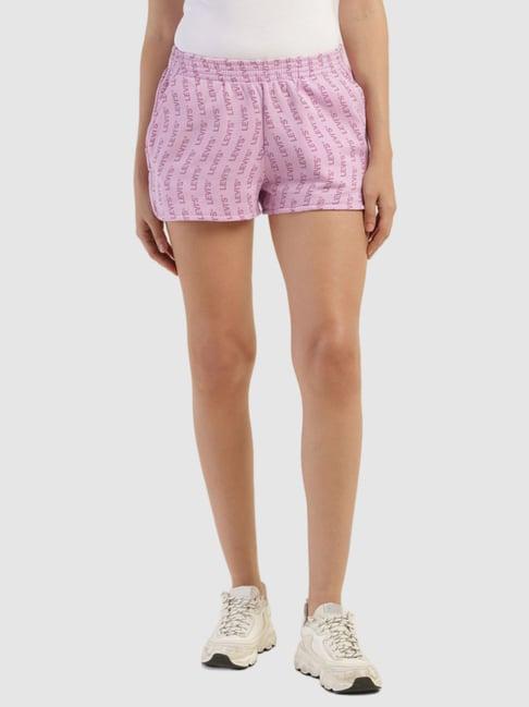 levi's pink logo print shorts