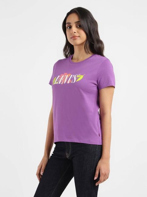 levi's purple logo print t-shirt