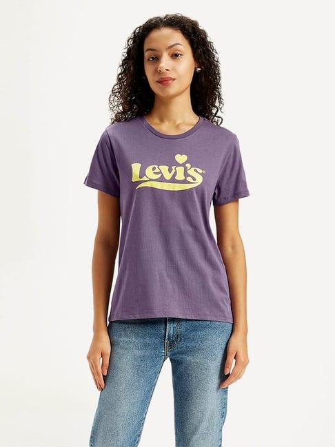 levi's purple logo print t-shirt