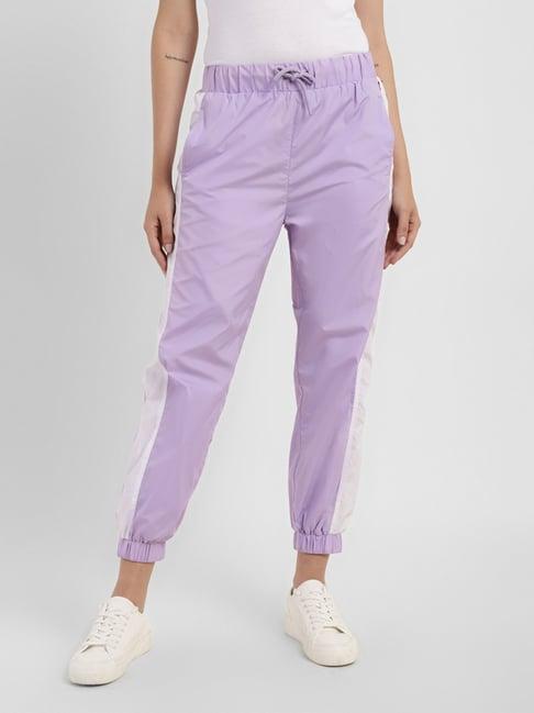 levi's purple mid rise tapered fit joggers