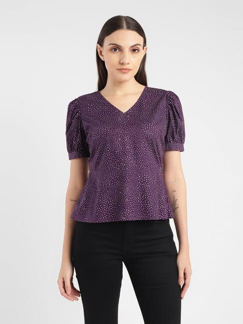 levi's purple printed top