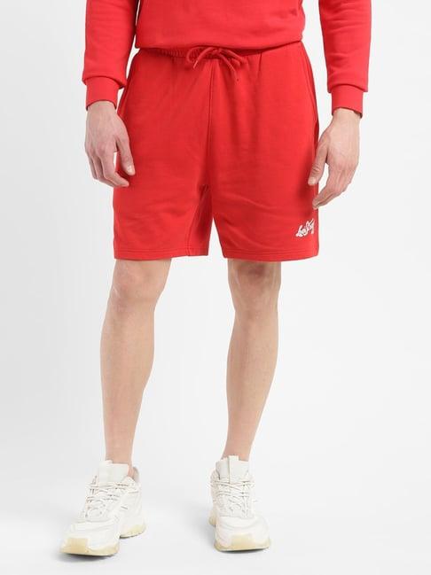 levi's red cotton regular fit shorts