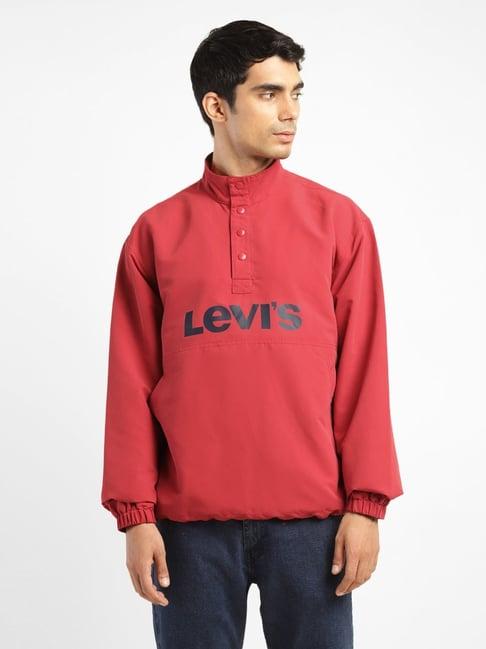 levi's red regular fit logo printed jacket