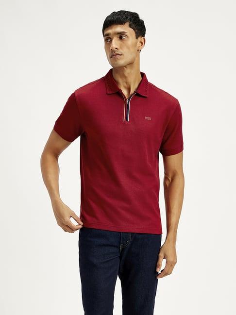 levi's red slim fit polo t-shirt