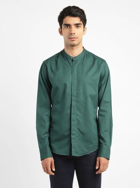 levi's teal slim fit shirt