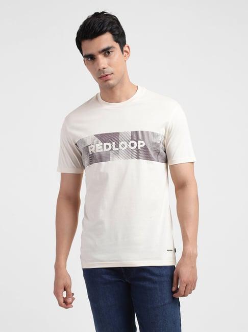 levi's white regular fit printed t-shirts