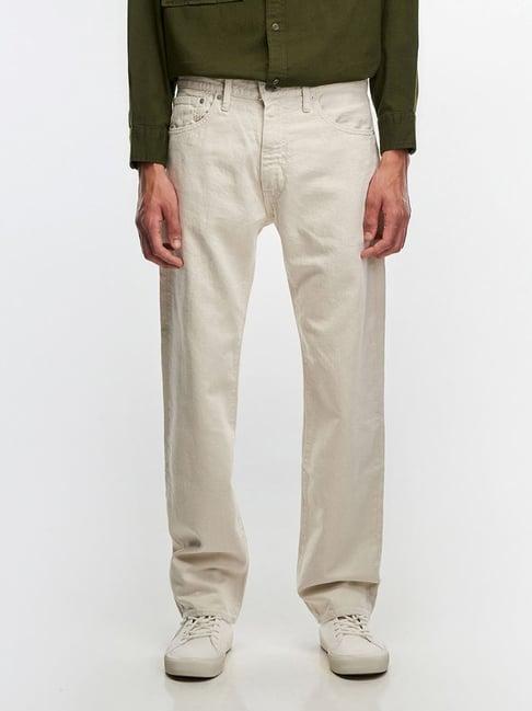 levi's white straight fit jeans