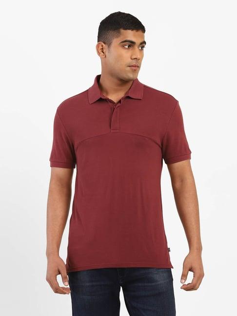 levi's wine regular fit polo t-shirt