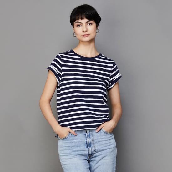 levi's women striped round neck t-shirt