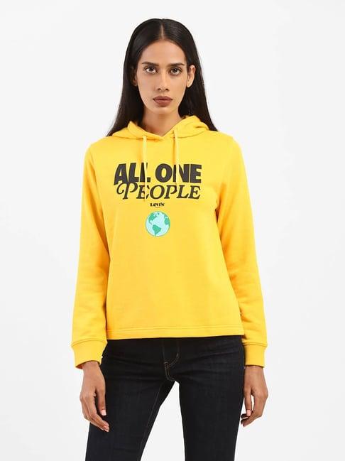 levi's yellow graphic print sweatshirt