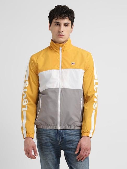 levi's yellow regular fit colour block jacket