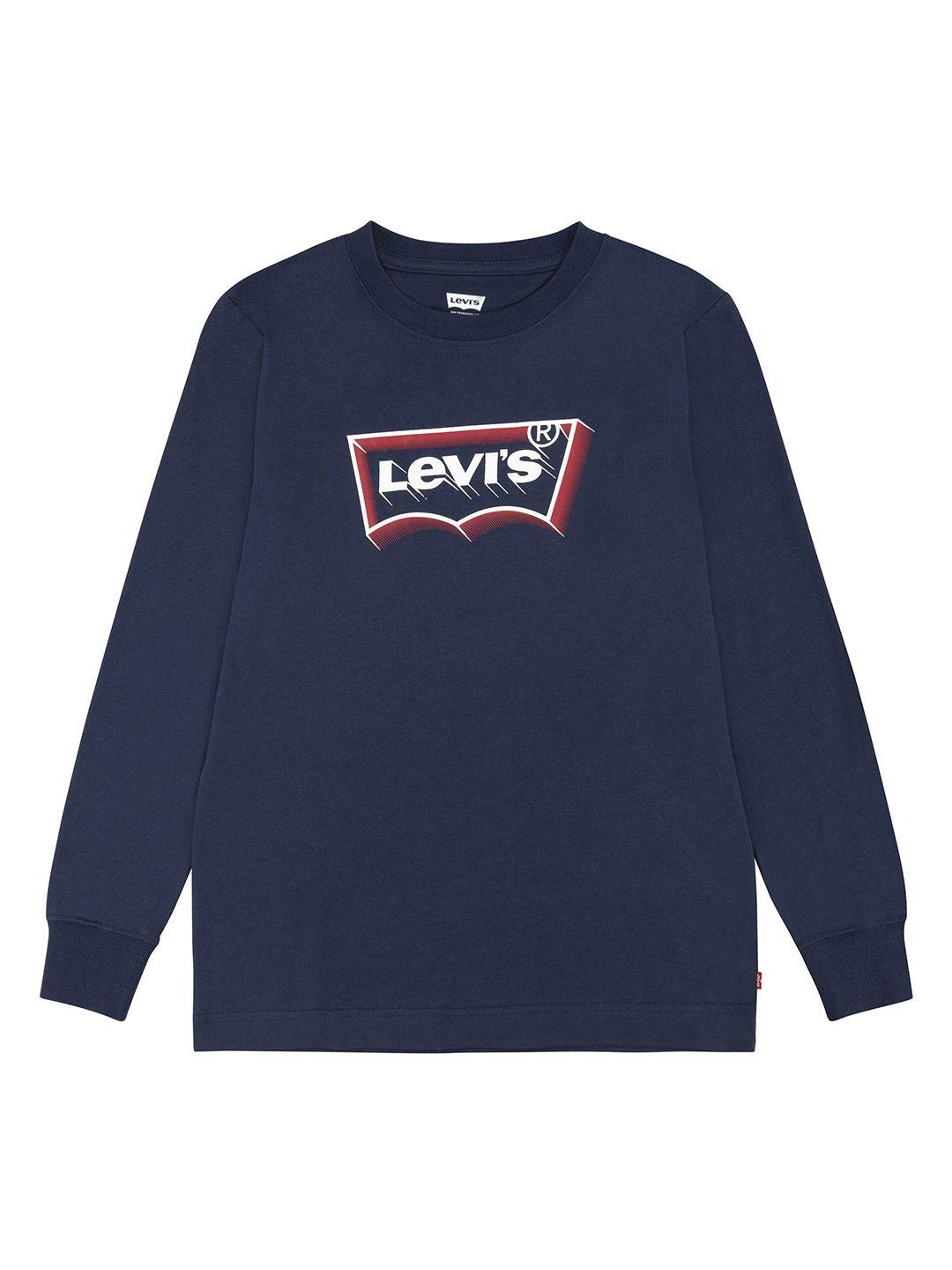 levis boys blue printed organic cotton applique t-shirt