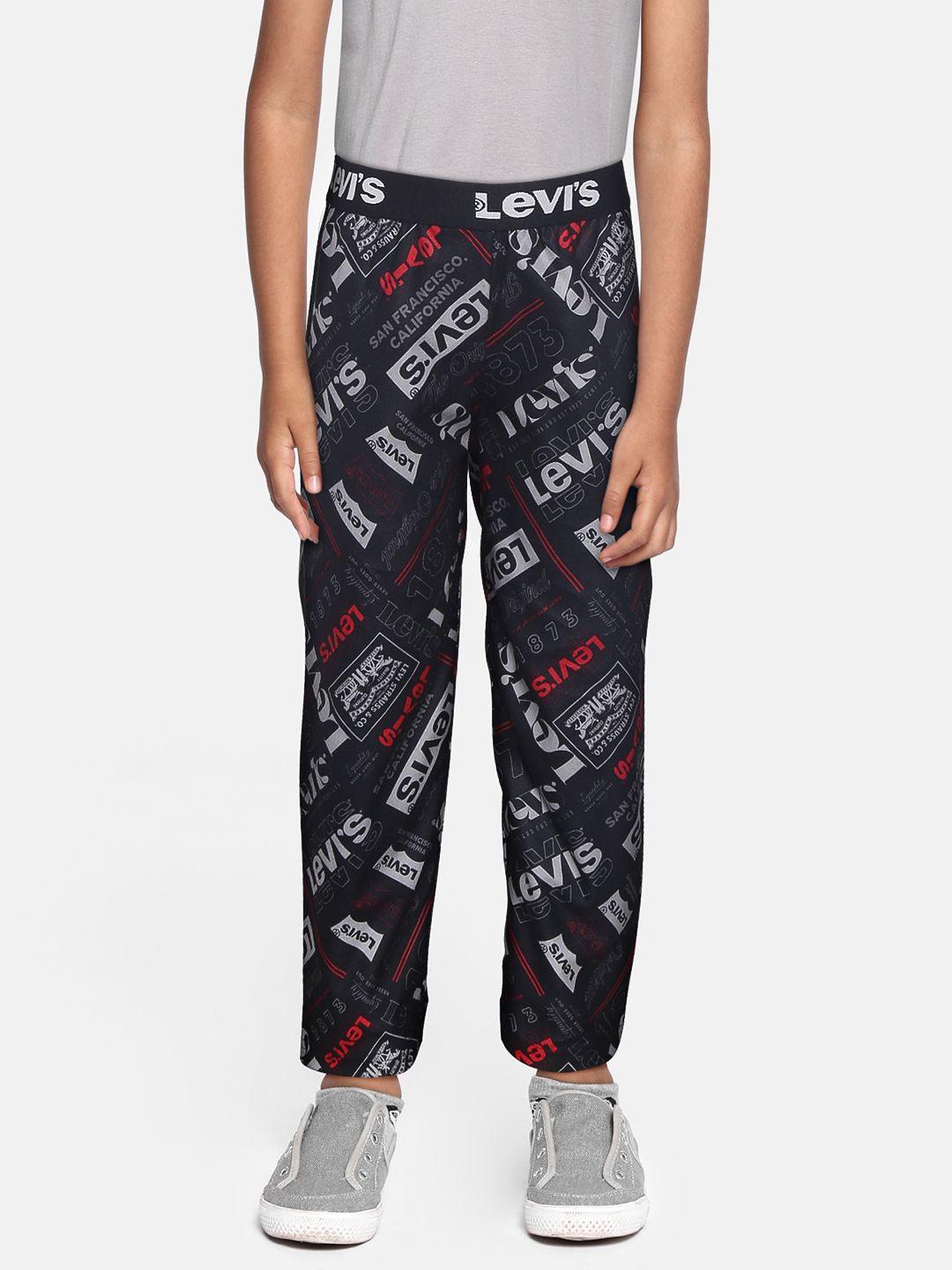 levis boys charcoal grey brand logo printed relaxed fit lounge pants