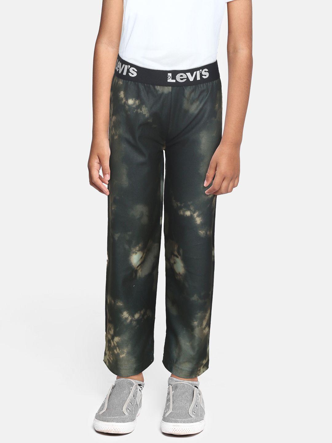 levis boys green tie & dye relaxed fit lounge pants