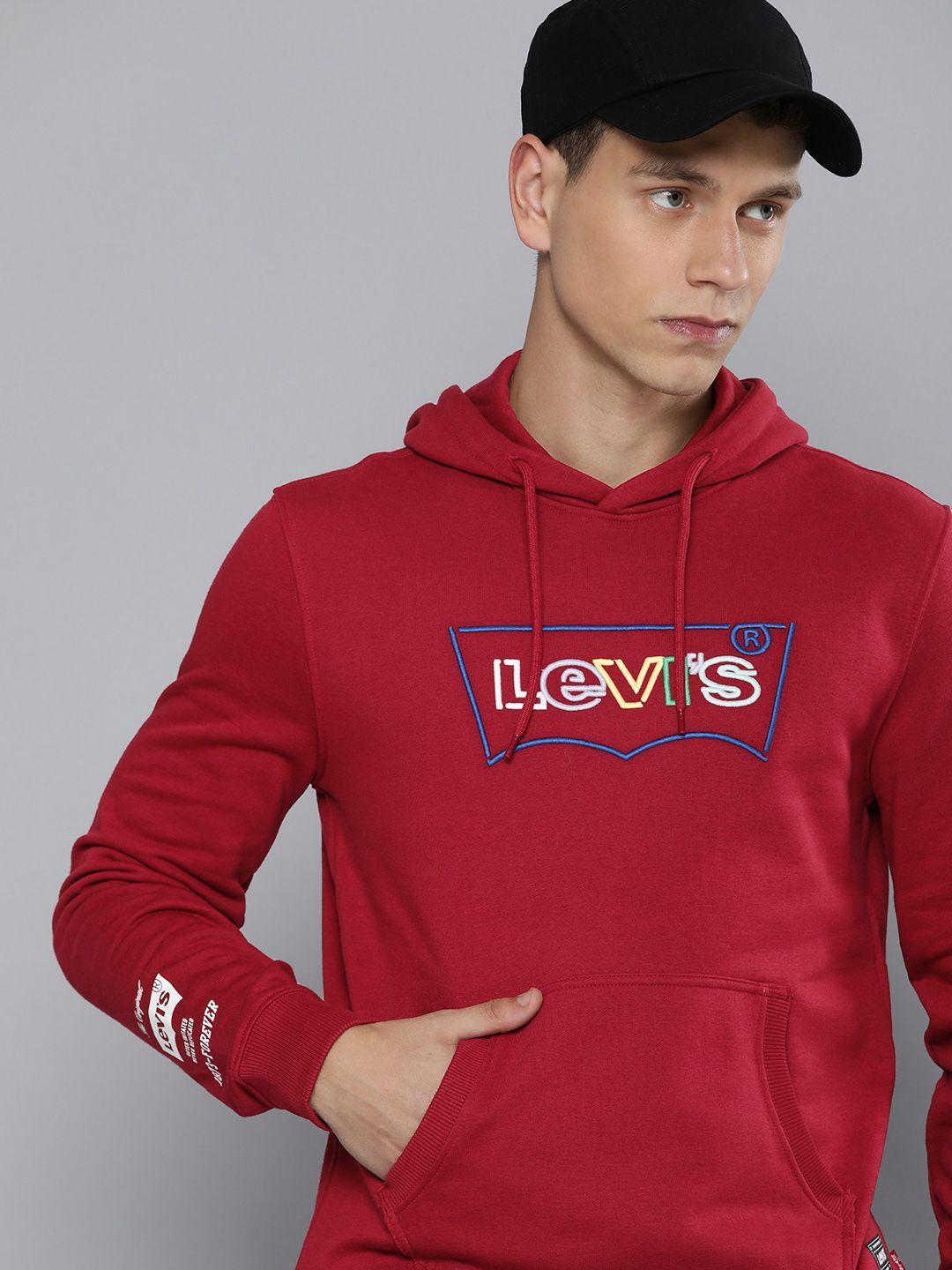 levis brand logo embroidered hooded sweatshirt