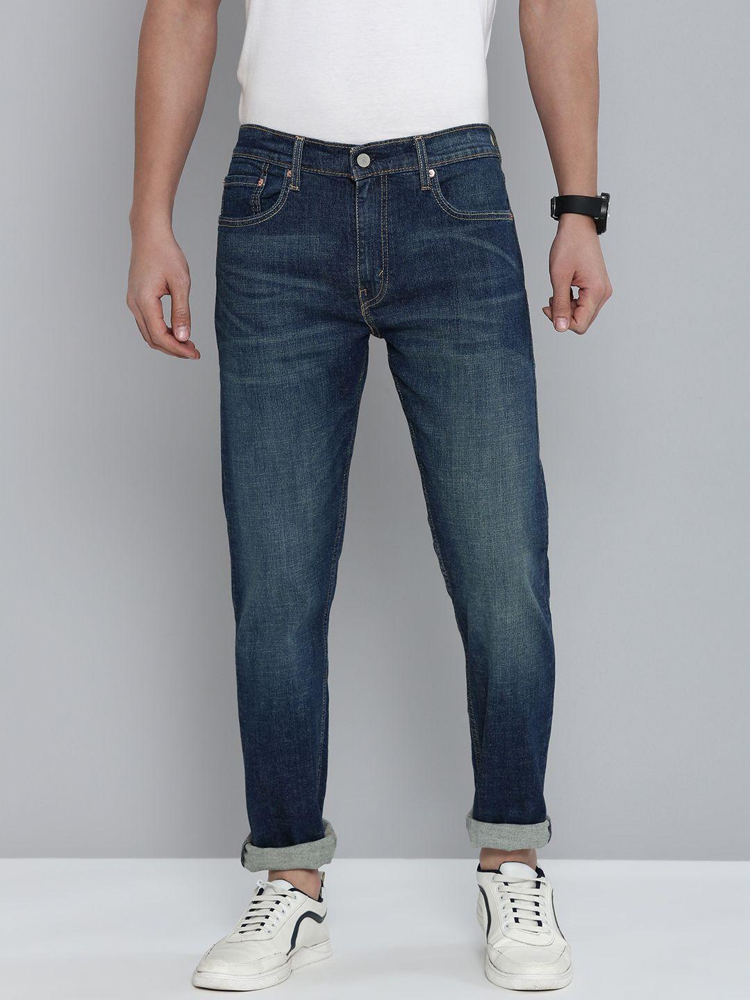 levis men 512 slim fit light fade mid-rise stretchable jeans