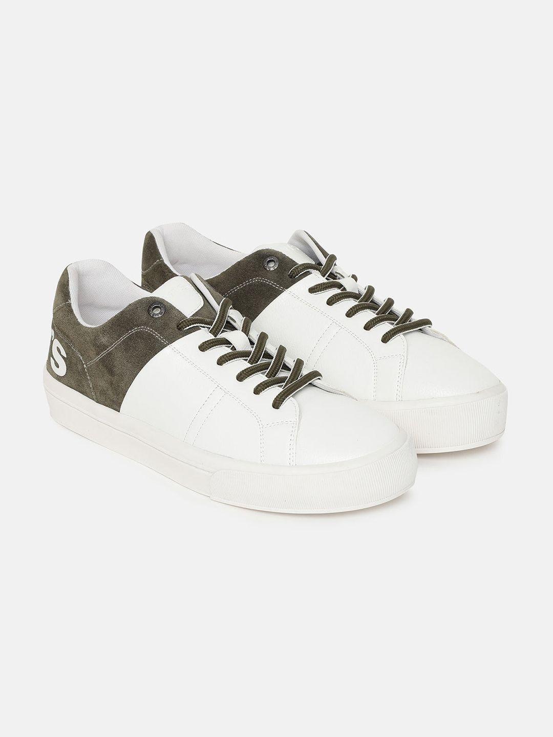 levis men colourblocked round toe lace up sneakers