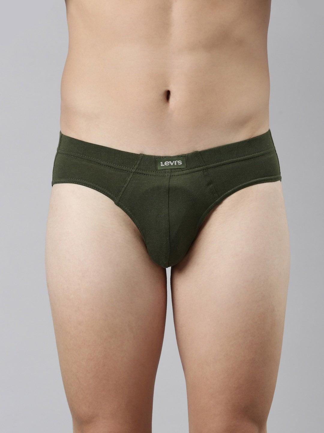 levis men comfort solid low-rise basic briefs style#011 brief riffle green