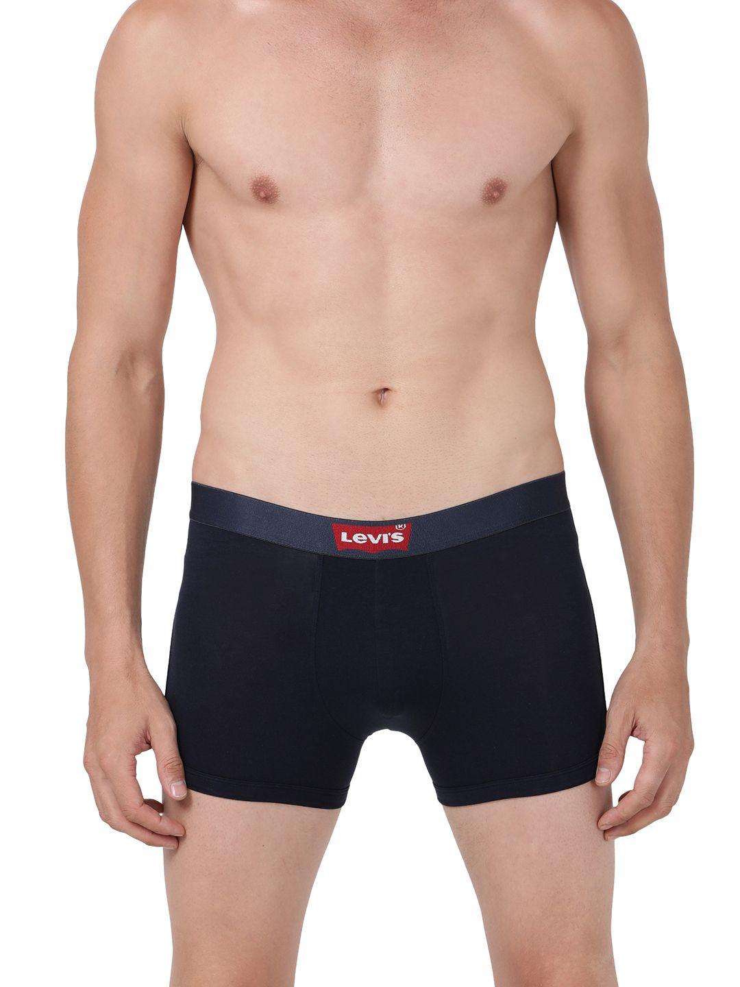 levis men navy blue solid antimicrobial trunks #032-trunk